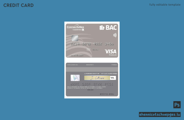 Guatemala BAC Bank Visa Platinum Karte – Beispielvorschau